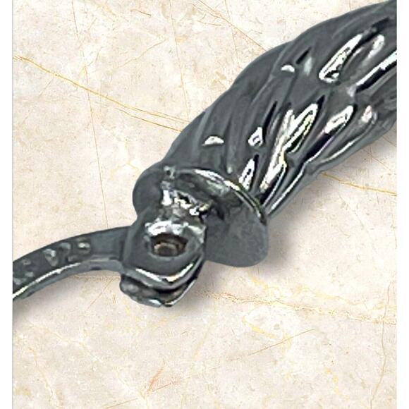 Sterling Silver Textured Rope Hoop Earrings Style Women's Fashion Chic Trendy - Picture 5 of 10